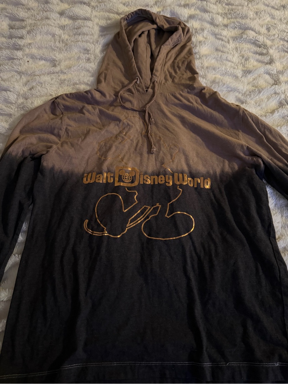 Disney Brown Pullover Hoodie with Subtle Logo